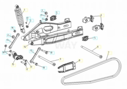 VOGE BRIVIDO 300R EURO5 - FORCELLONE - AMMORTIZZATORE POSTERIORE [VOGE]