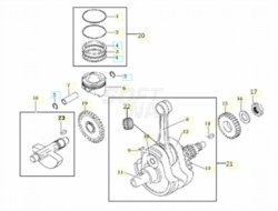 VOGE BRIVIDO 300R 2020 - ALBERO MOTORE - PISTONE [VOGE]